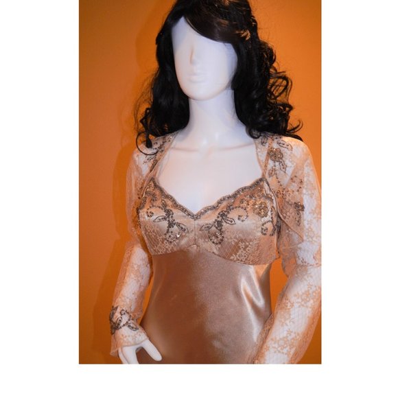 Xsape by Joanna Chen SIZE 6 GOLD SEQUINED/LACE 2 PIECE SET - Picture 6 of 16